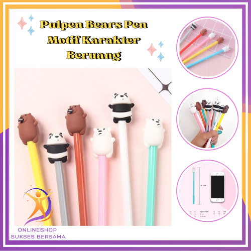 

OSB Pena Gel Karakter Bare Bear Pulpen Bears Pen Motif Karakter Beruang Lucu Stationary Alat Tulis Sekolah Kantor ATK Murah