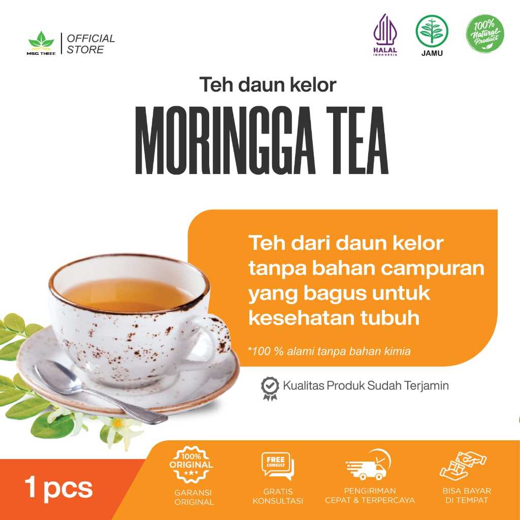 

Teh Celup Daun Kelor 100% Organik - Anti Kanker ( Moringga Tea)