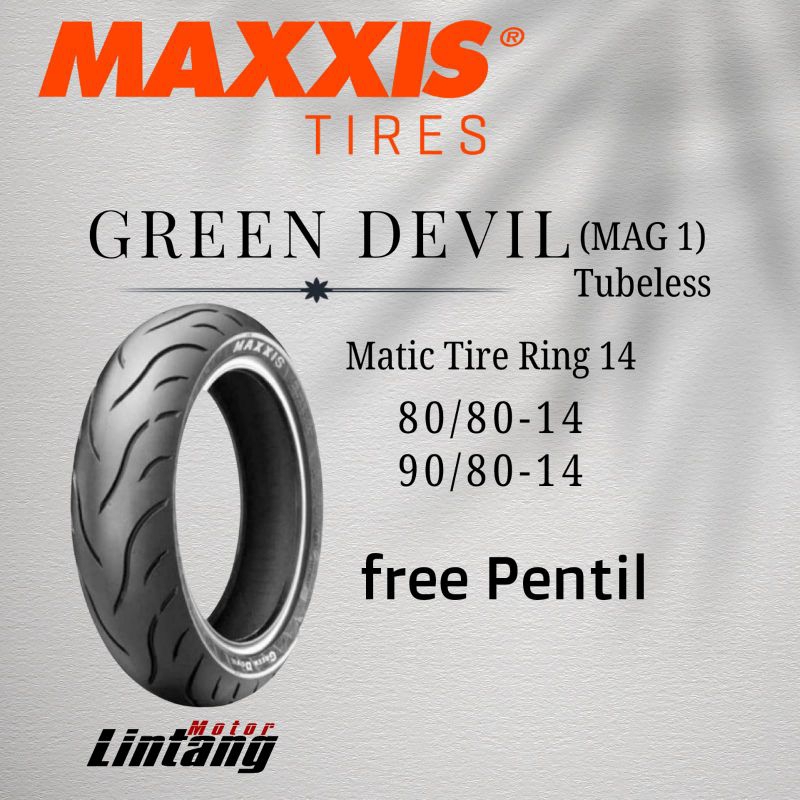 Ban Maxxis Green Devil MA G1 Ring 14 Tubeless 80/80-14 90/80-14 maxxis Green Devil