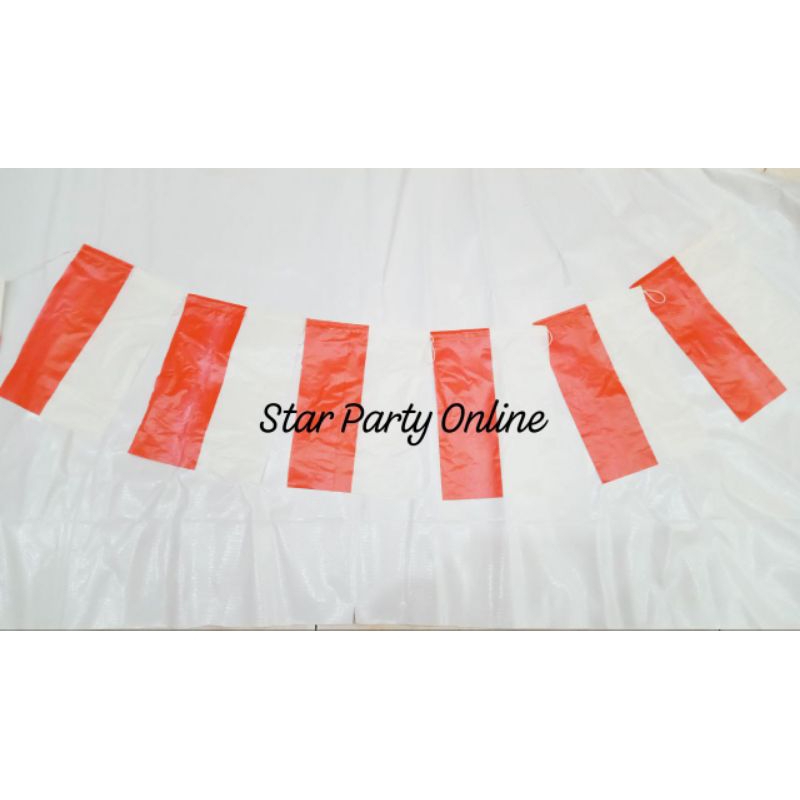 Bendera plastik / Bendera Merah putih / Bendera+Tali / Bendera Tanpa Tali / Dekorasi agustusan / Dek