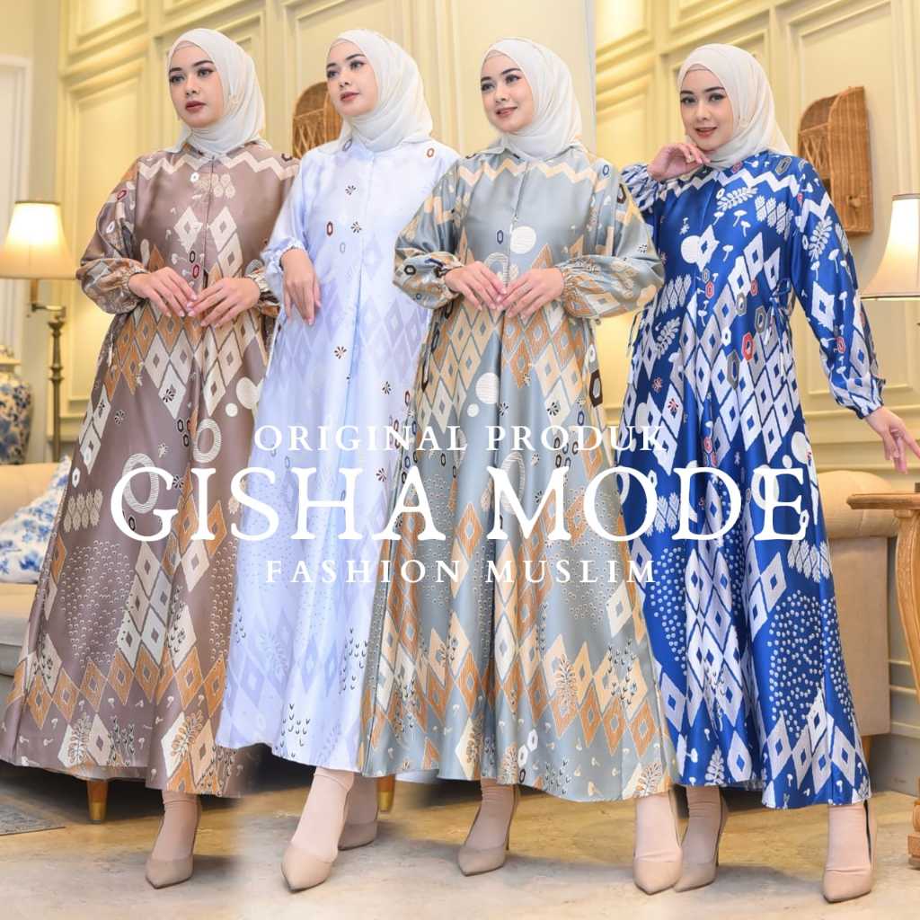 Gamis BRESYA Silk Premium Terbaru |Gamis Motif Bunga Terbaru | Gamis Motif Etnik Silk Premium|Gamis 