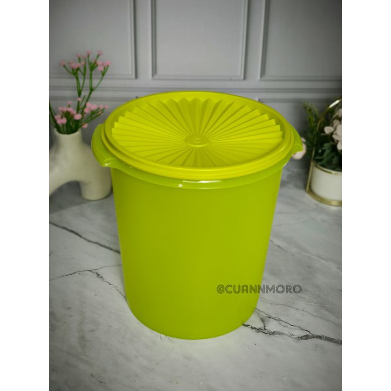 SALE  MAXI CANISTER TUPPERWARE HIJAU (5,5 L) TOPLES KERUPUK ANTI PECAH - TEMPAT JAJAN SNACK PREMIUM 