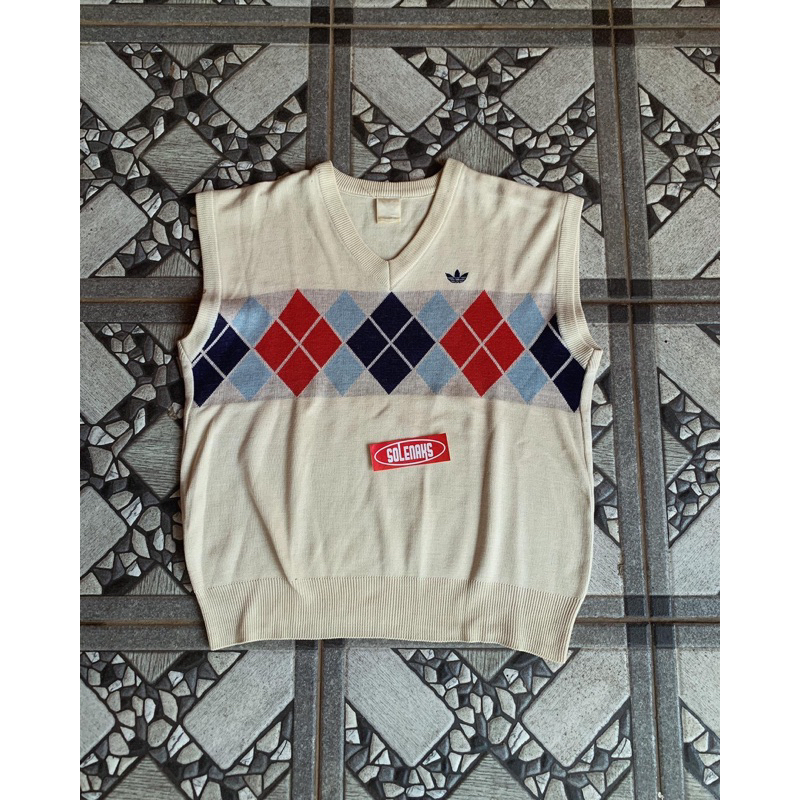 vest adidas argyle vintage second rare