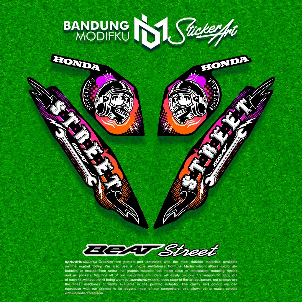 STRIPING MOTOR BEAT STREET 2023 / MOTIF 2 / BANDUNG MODIFKU / stiker decal Beat  / BANDUNG MODIFKU