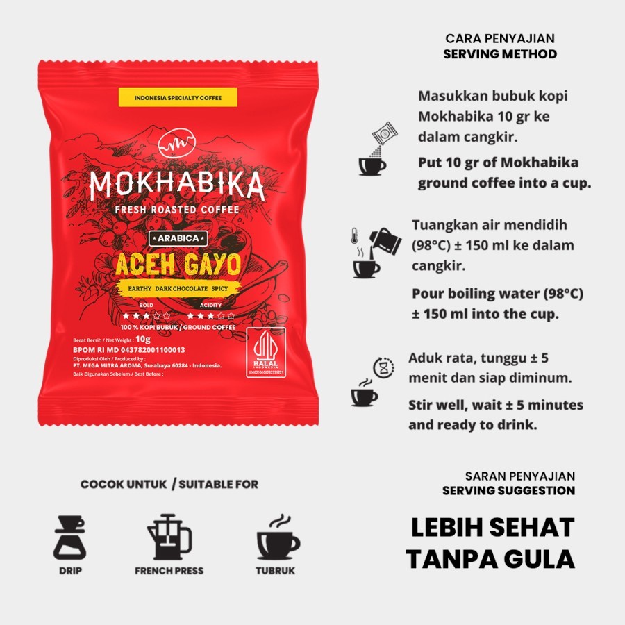 

Mokhabika Arabica Aceh Gayo Premium Coffee Powder