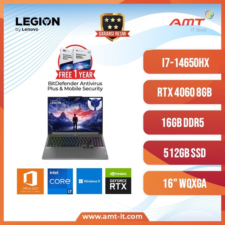 Lenovo Gaming Legion 5 16IRX9 i7-14650HX 16GB 512GB SSD RTX 4060 8GB W11+OHS 16"WQXGA 165Hz