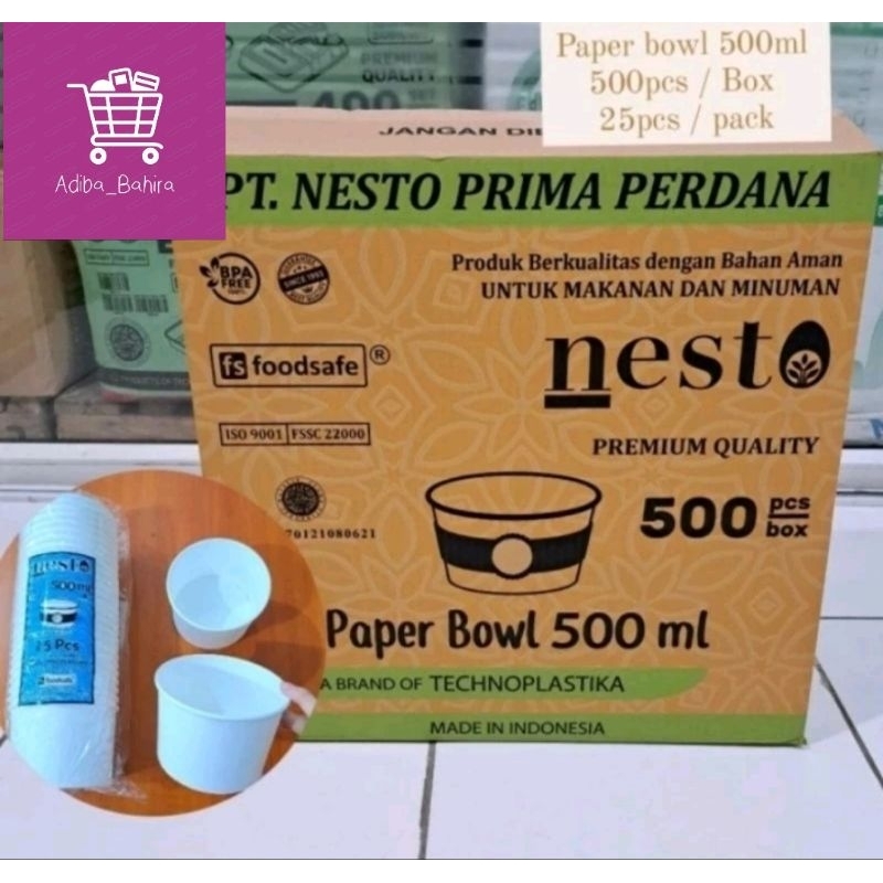 

1 DUS MANGKOK KERTAS NESTO 500 ML PAPER BOWL [500 PCS]