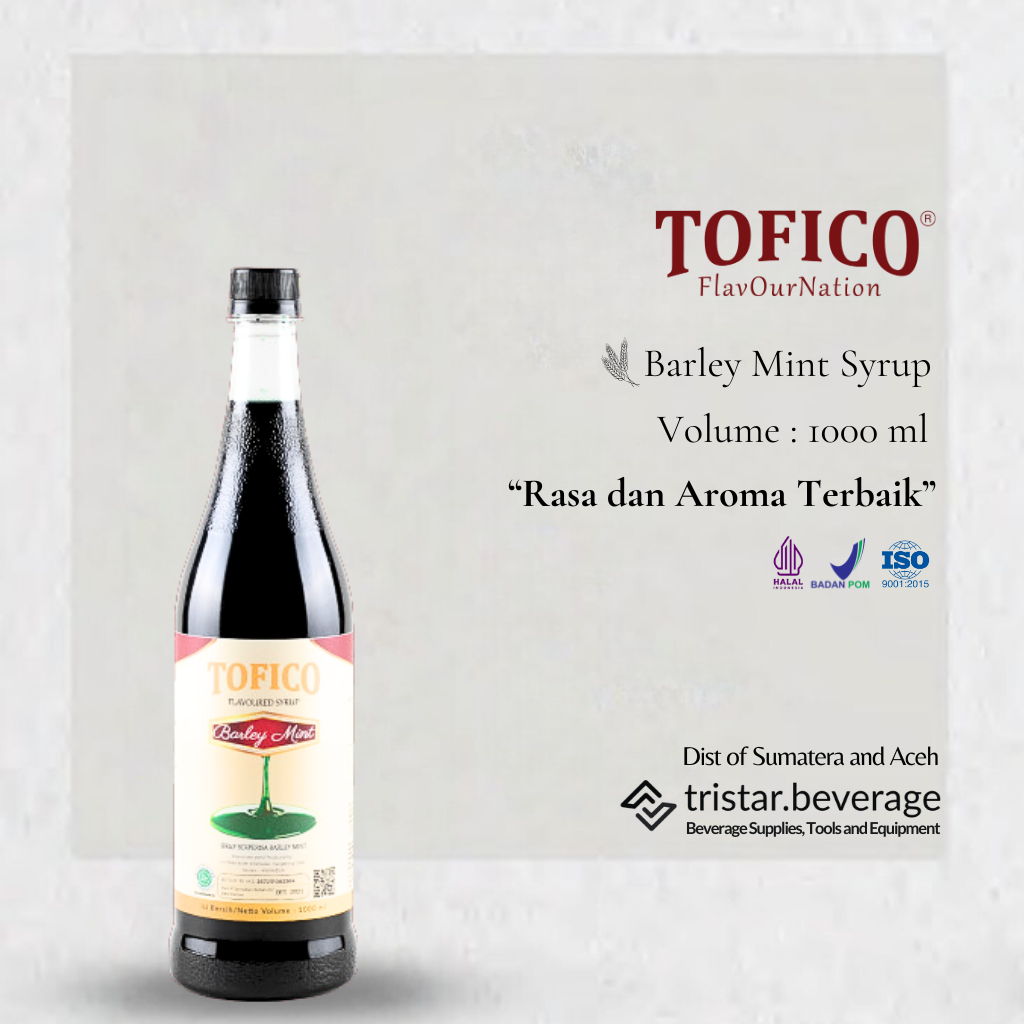 

BEST COLLECTION - Sirup Premium Rasa Barley Mint - Tofico Syrup 1 Liter