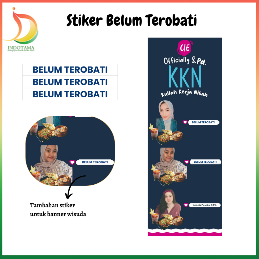 

Tambahan Stiker Banner Wisuda (Lakban Stiker Banner Graduation) - Max 7 Pcs Stiker