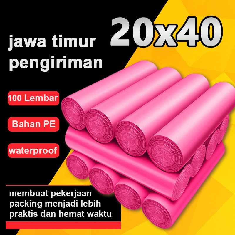 

Pink polymailer 20x40 plastik packing 100PCS Glossy polymailer motif premium Termurah Anti Sobek