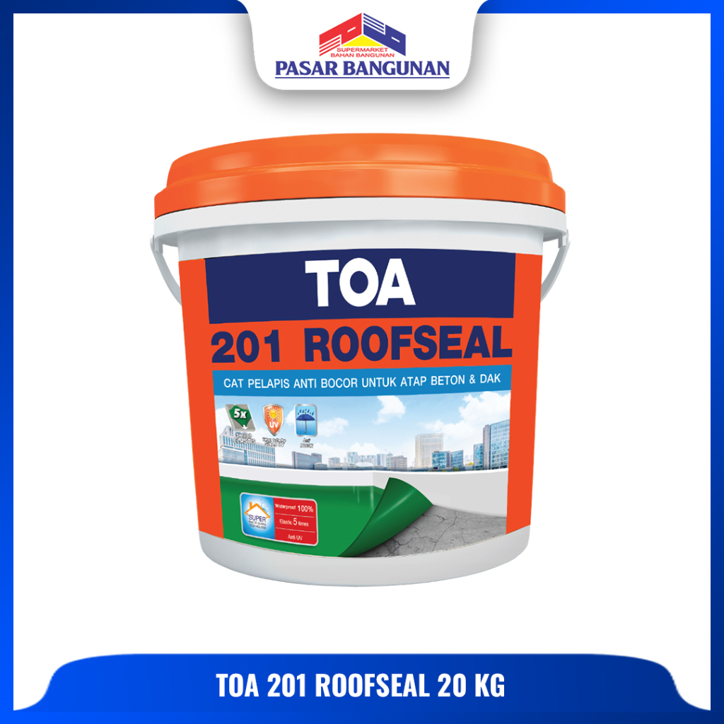 Cat Waterproofing Eksterior TOA Roofseal Kemasan 20 kg Berbagai Warna