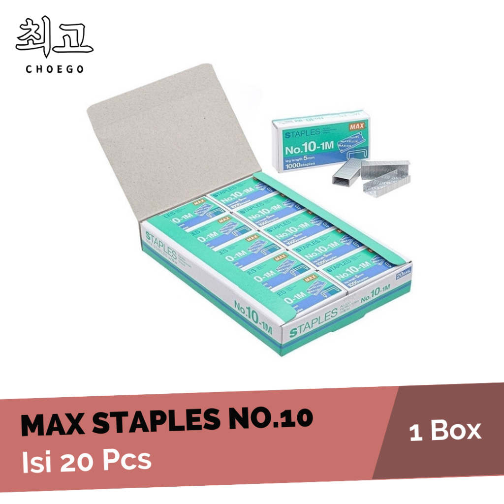 

STAPLES MAX NO.10 KECIL - Isi Staples 1 Box Isi 20 Pcs