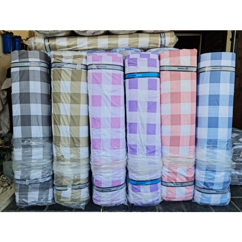 kain sprei dan gorden kotak emily aesthetic meteran murah lebar 240 cm bahan katun mikrotex grade A