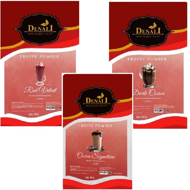 

Denali Frappe Powder - Red Velvet, Cocoa Signature, Dark Cocoa