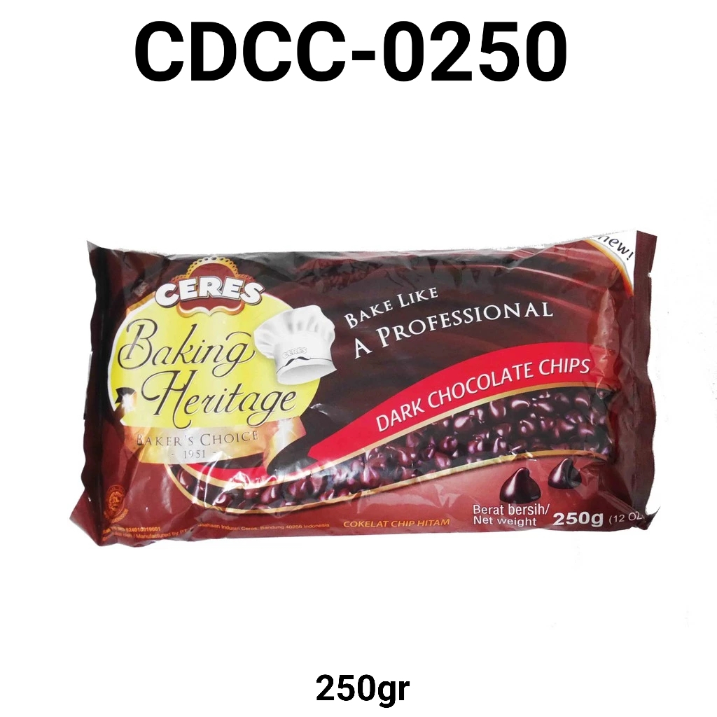 

CDCC-0250 Ceres baking heritage dark chocolate chip 250gr