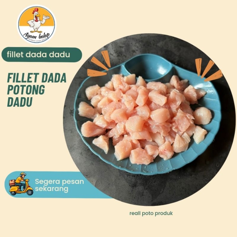 

fillet dada potong dadu perkg fress / Dada ayam / fillet dada / boneless dada / dada potong / ayam premium