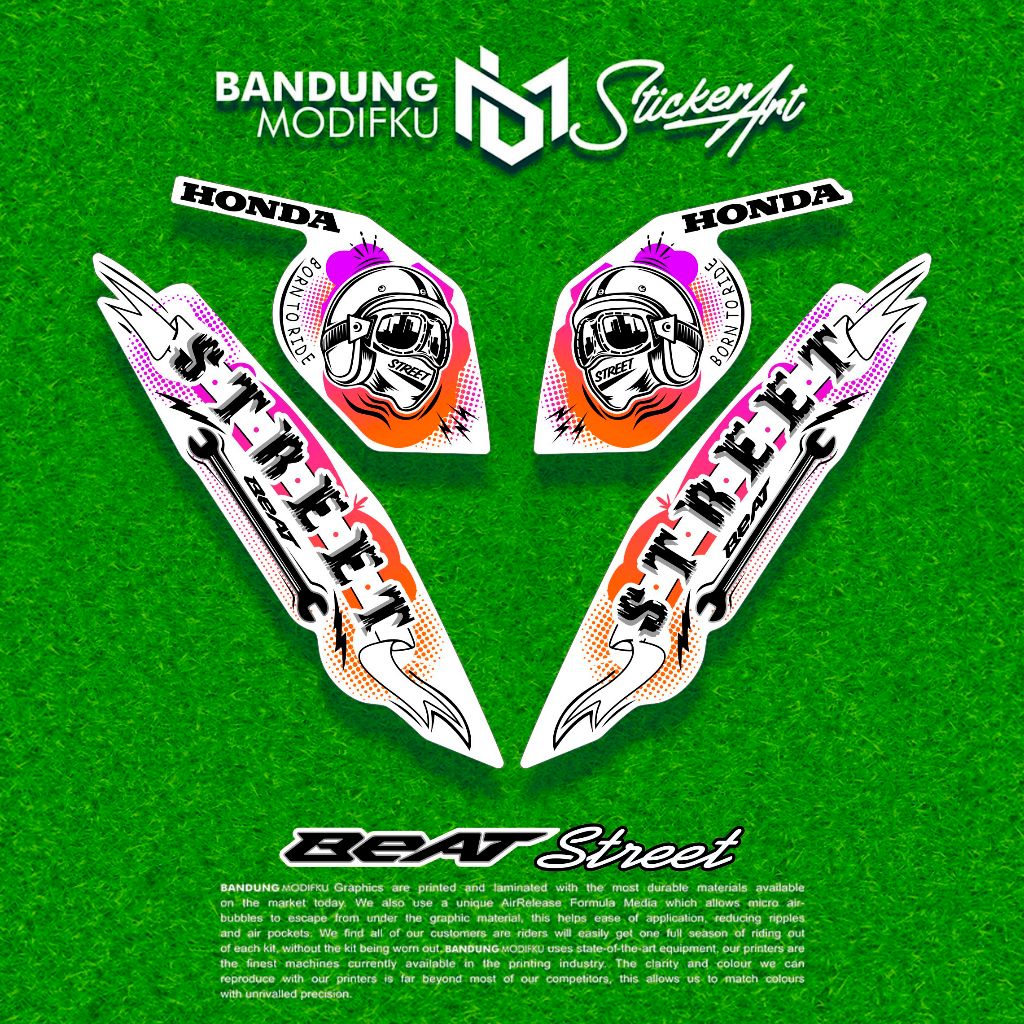 STRIPING MOTOR BEAT STREET 2023 / MOTIF 5 / BANDUNG MODIFKU / stiker decal Beat  / BANDUNG MODIFKU