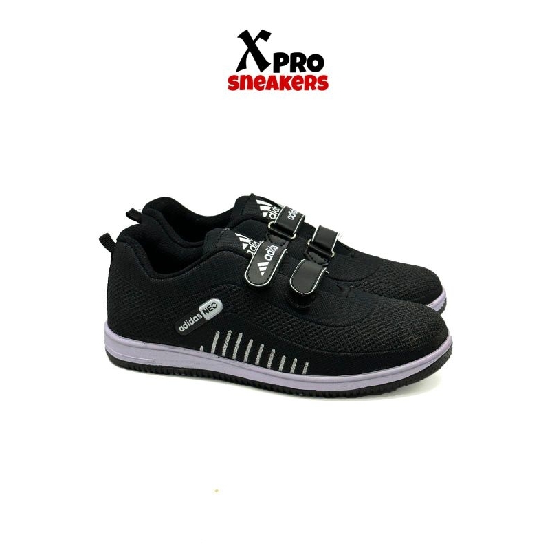 SEPATU SNEAKERS ADIDAS HITAM ANAK OLAH PAUD, TK, SD SMP PREMIUM