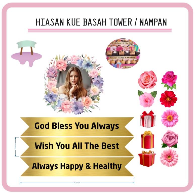 Hiasan untuk tower nampan kue basah pempek risol snack tower tumpeng cake pudding