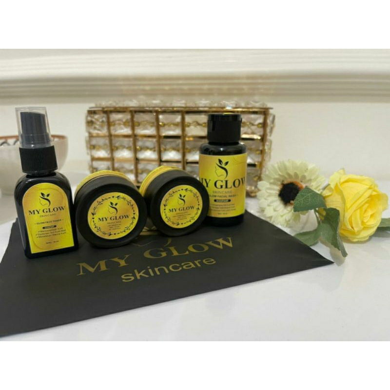 MY GLOW skincare. DAY CREAM GLOW. NIGHT CREAM DOBLE GLOWING. GLOW FACIAL WASH. GLOW FACE TONER free 