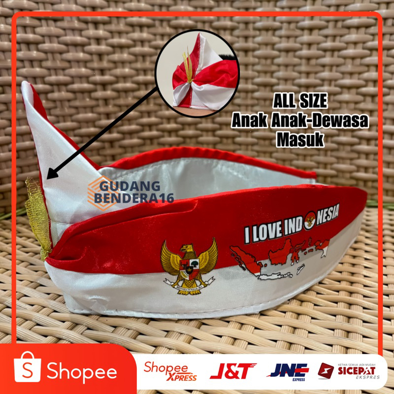 BENDO DTF/UDENG/IKAT KEPALA/TOPI MERAH PUTIH