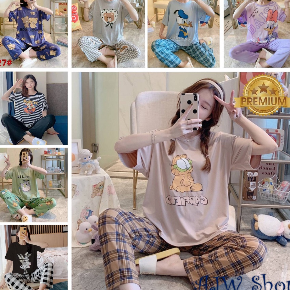 Dijamin Ori AJW Shop Piyama Import Dewasa  Sleepwear  Baju Tidur Wanita  Piyama Wanita