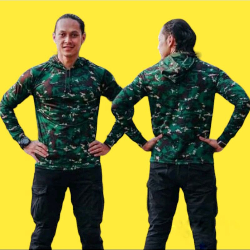 HOODIE LORENG NKRI DRYFIT / JAKET LORENG CAMO NKRI HIJAU TNI AD