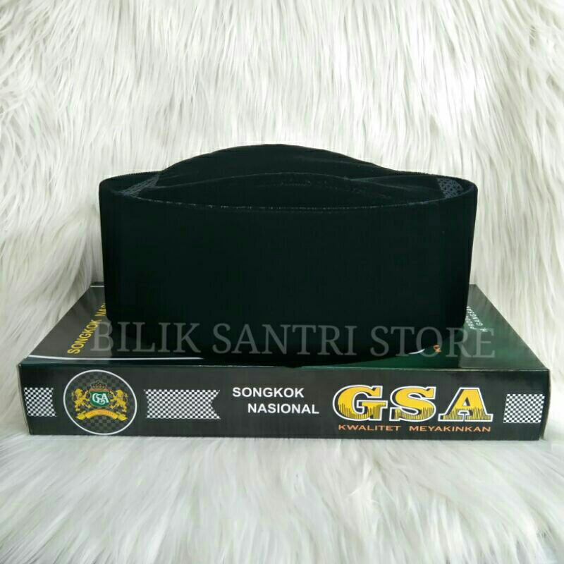 PECI SONGKOK SUSUN AC HITAM POLOS