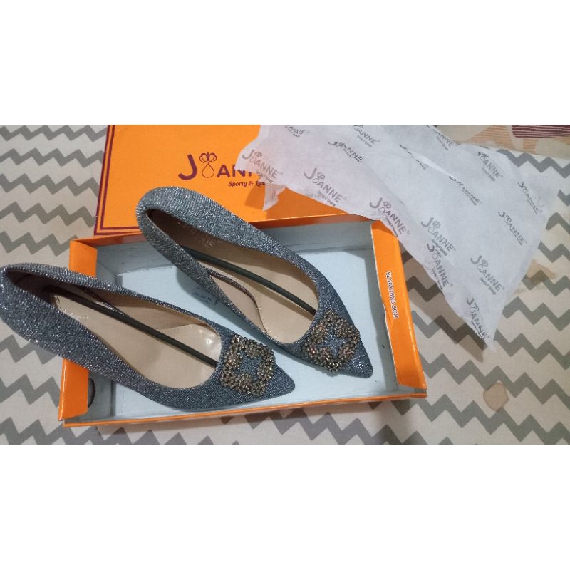 (Joanne) Crystal High Heels Shoes/ Heels Wanita Glitter/ Sepatu Wanita