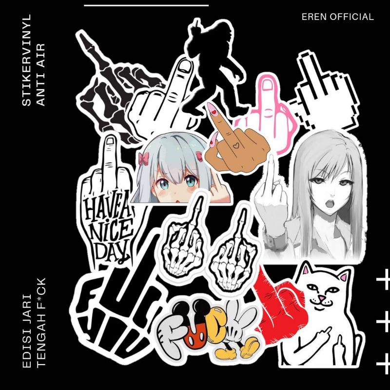 

STIKER VINIL SUSU ISI 100 PCS EDISI ANIME FU CK ANTI AIR PREMIUM