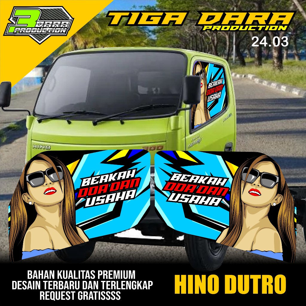 STIKER ONE WAY KACA SAMPING TRUK HINO DUTRO STIKER KACA TRUK HINO DESAIN TERBARU KEREN KODE 24.03