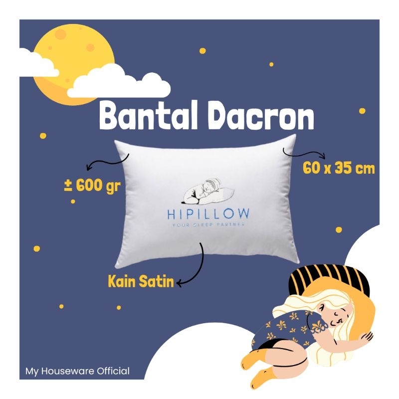 [READY STOCK] BANTAL PUTIH DAKRON HIPILLOW | GULING PUTIH DAKRON HIPILLOW