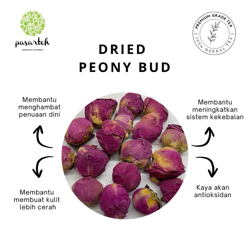 

[ pasarteh ] Teh bunga Peony / Peony Bud Flower Tisane / Teh Bunga / Teh non Kafein