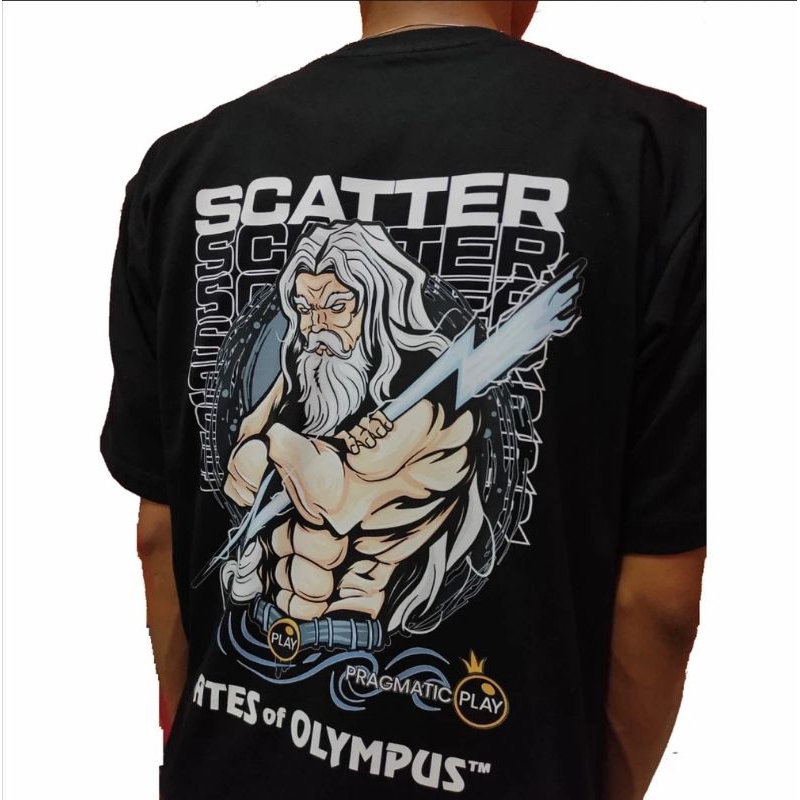 Kaos Baju Pragmatic Play Gates Of Olympus Game Slot Kakek Zeus Scatter T-shirt Premium