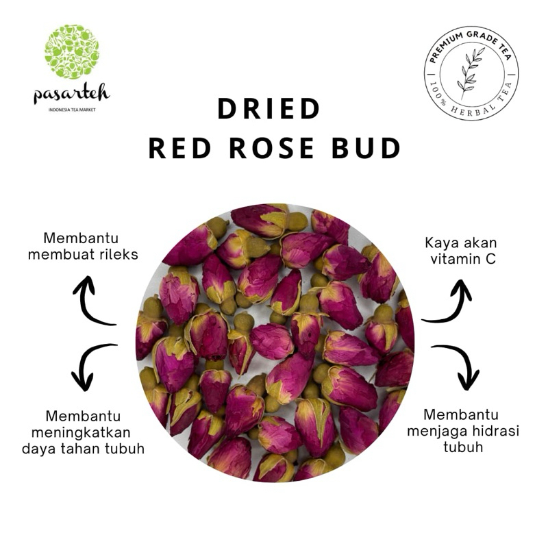 

[Pasarteh Sample Pack] Dried Red Rose Bud | Kuncup Mawar Merah | Rose Bud - 10 gram