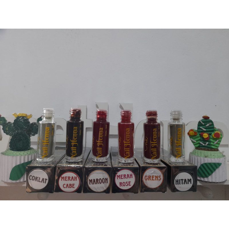Henna NK Sah dan Halal Untuk Sholat Kuku Cantik Warna Maroon, Hitam, Coklat, Orange, Merah rose,  Me
