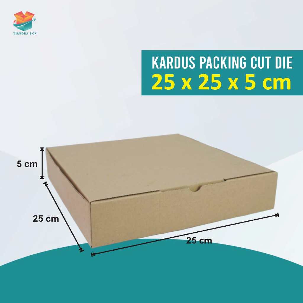 

Kardus Box Packing Hampres 25 x 25 x 5 cm | Fluteseal Big Box | Cut Die | Type Earlock System