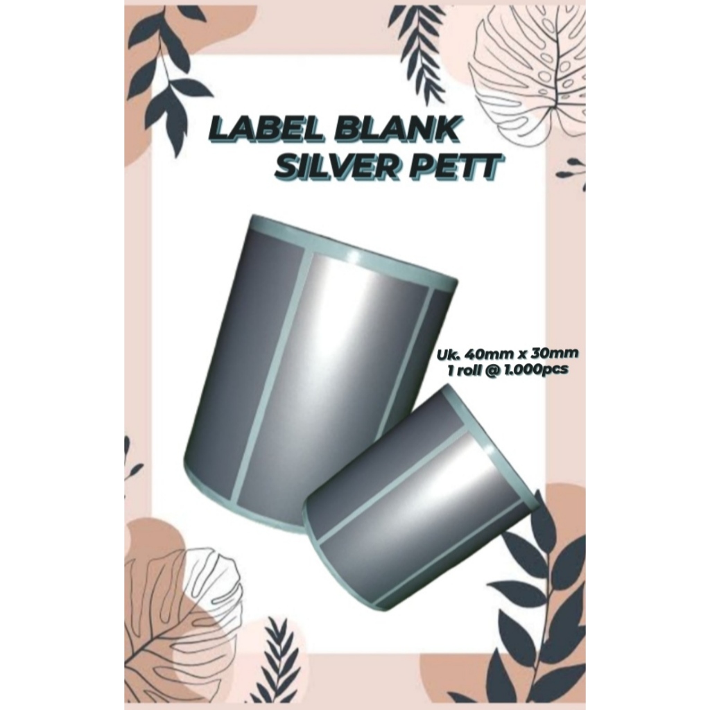 

LABEL BLANK SILVER PETT UK. 33MM X 15MM // 1 ROLL @ 1.000pcs