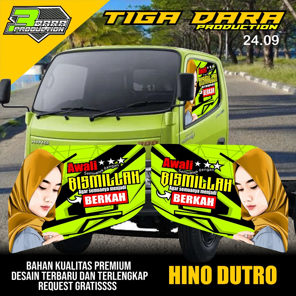 STIKER ONE WAY KACA SAMPING TRUK HINO DUTRO STIKER KACA TRUK HINO DESAIN TERBARU KEREN KODE 24.09