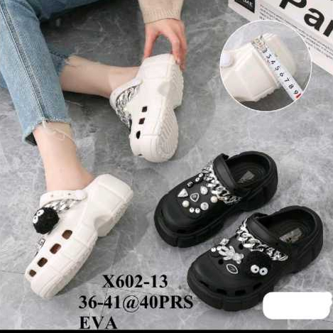 Gamaliel Shoes - Sandal Baim Wanita Karet Eva Rubber Jibbits Import Rantai Silver Kepala Domba Ringa