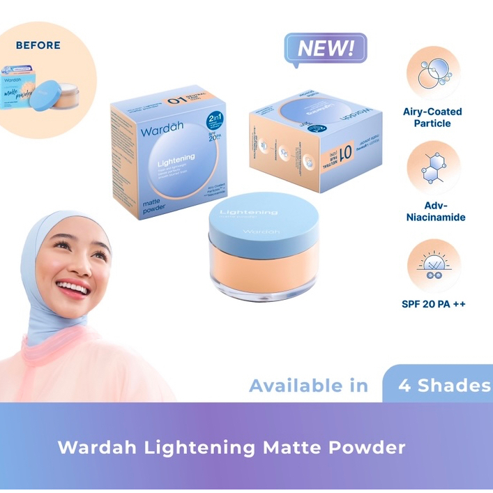 Wardah Lightening Matte Powder | Bedak Tabur Wardah/Loose/Setting/Face Powder/Bubuk/Padat