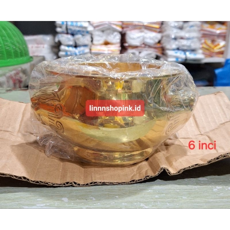 Hiolo Asli Kuningan sembayang 2 kepala singa 6inci