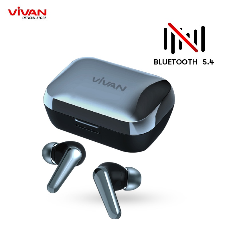 VIVAN TWS Liberty T660NC Upgraded Hybrid Active Noice Cancelling Bluetooth 5.4 Headset Earbuds Semi 