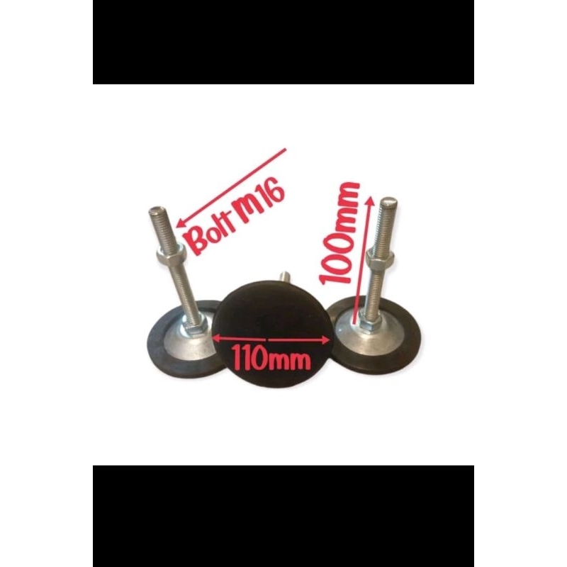 1 set kaki meja adjuster conveyor M16+karet / adjuster foot table M16