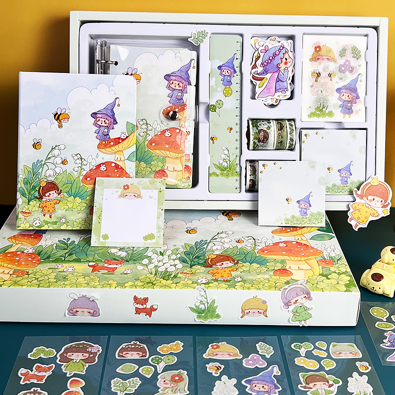 

114 PCS/Set Diary Set Buku Jurnal Binder Stiker Post-it-note Aesthetic Buat Hadiah Ulang Tahun