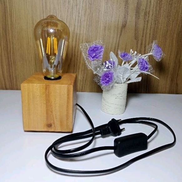 LAMPU MEJA KOTAK FILAMEN AESTHETIC C16 LAMPU HIAS LAMPU TIDUR LAMPU TIDUR WARM WHITE BOHLAM LAMPU TI