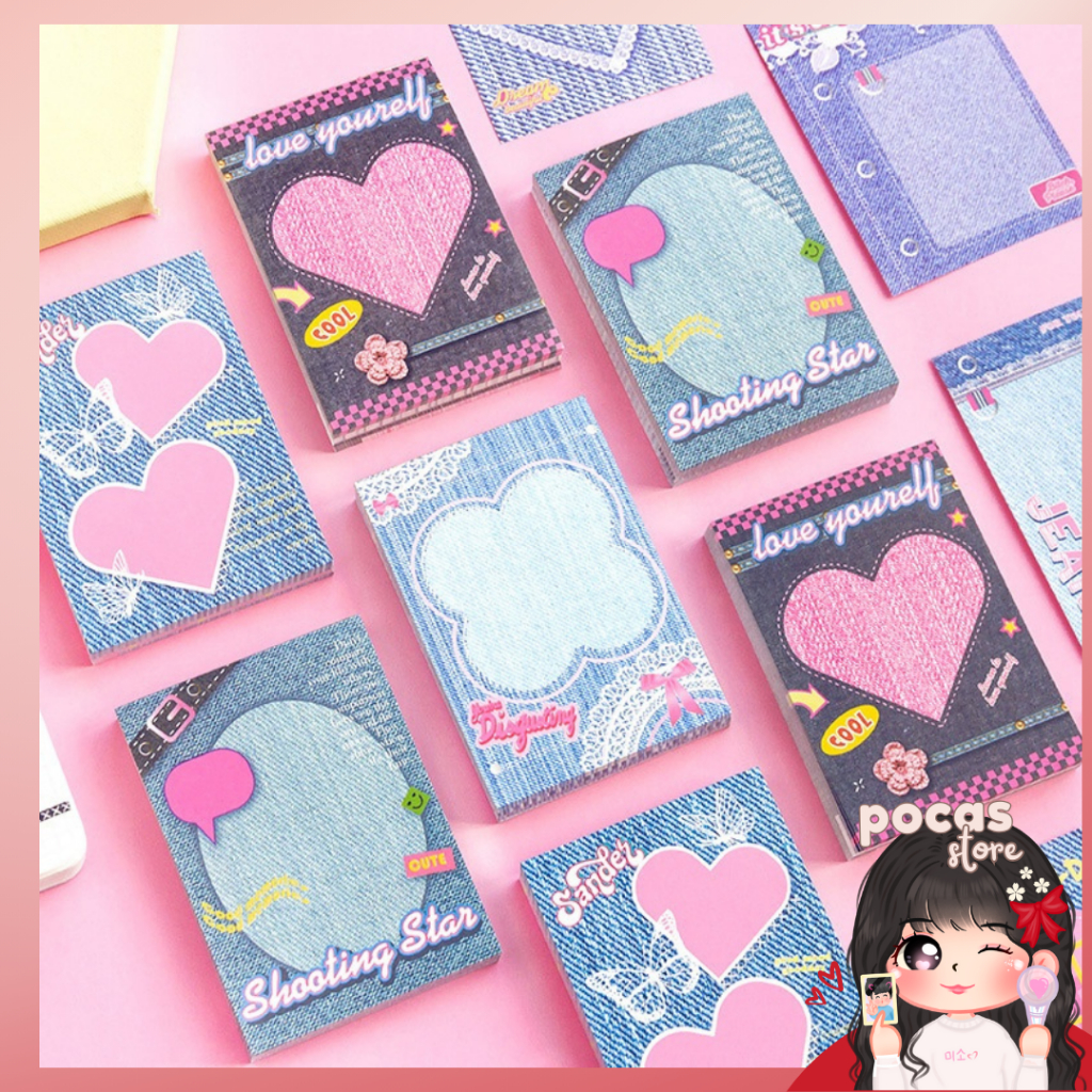 

[PS] MEMOPAD DENIM Catatan Tempel Gaya Koboi Catatan Tempel Gaya Koboi Sticky Notes Lucu