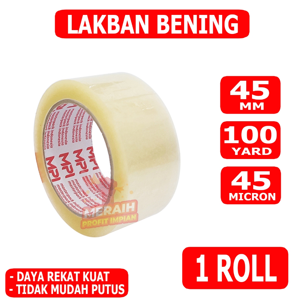 

Lakban Bening 100 Yard - Lakban MPI 45 mm x 100 yard