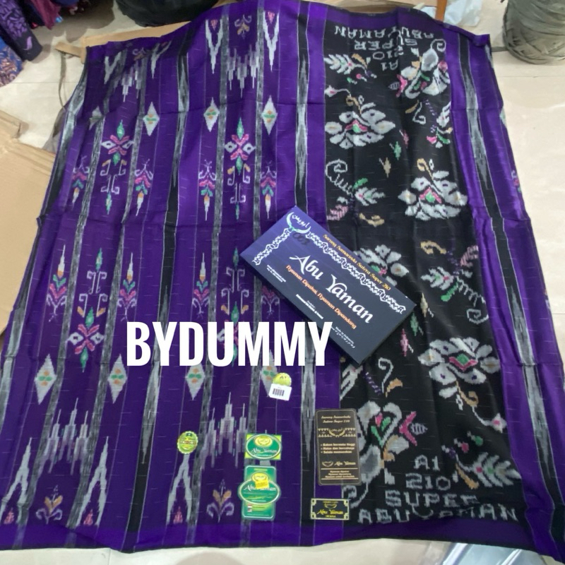 Sarung abu yaman sutera asli 210 super sarung samarinda warna ungu 2
