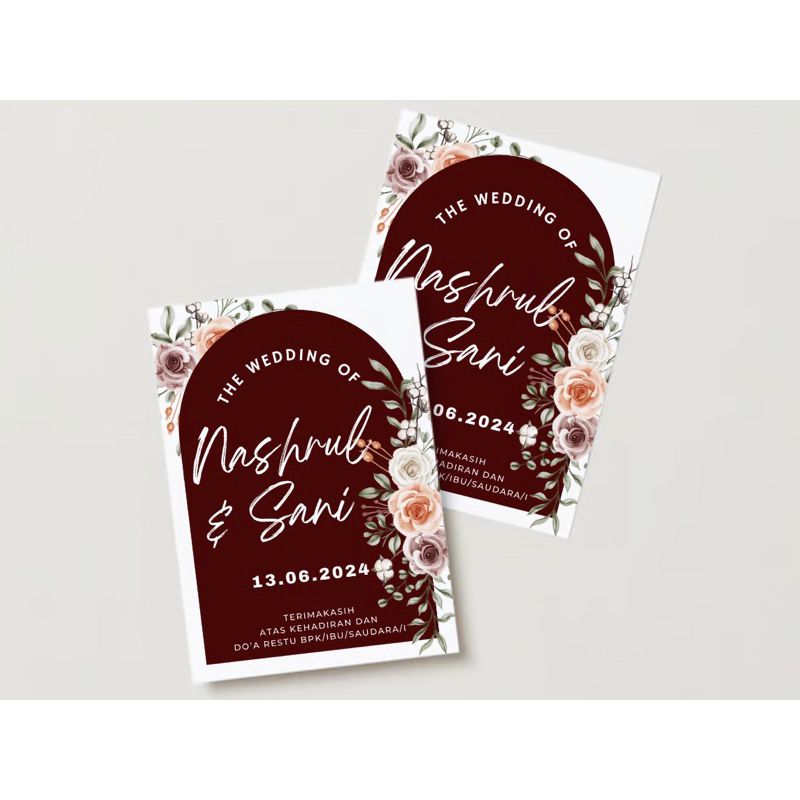 Kartu Ucapan Terimakasih, Kartu Souvenir, Thanks Card Wedding